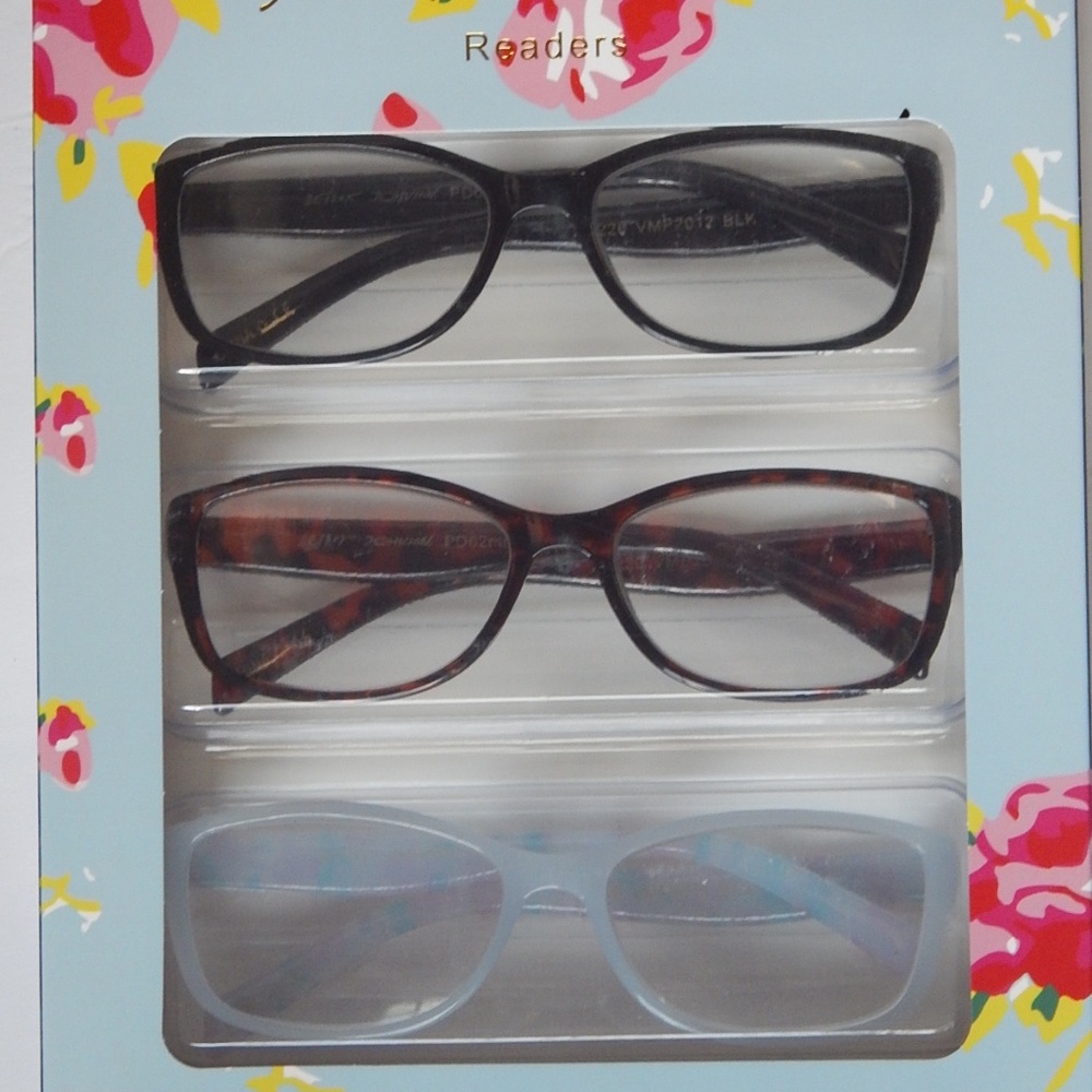 BETSEY JOHNSON 3-PACK READING GLASSES READERS +2.0